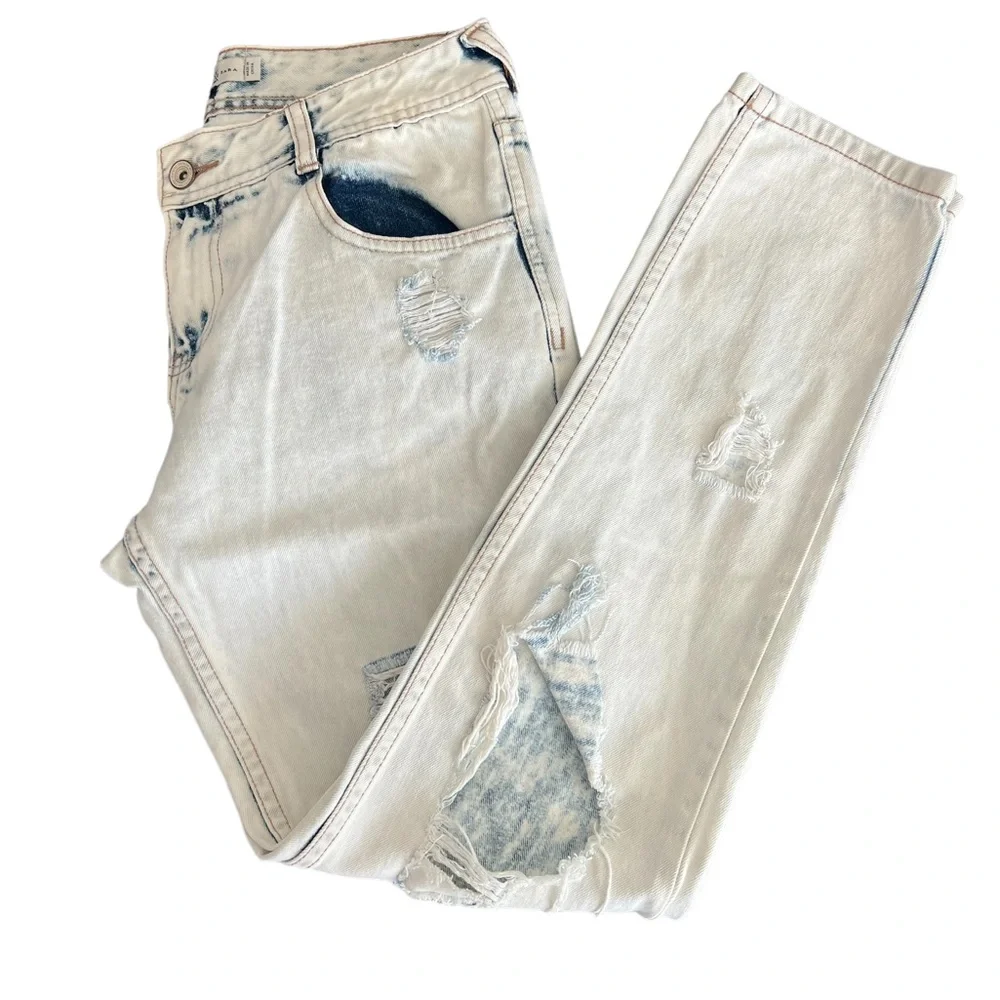 COPY - ZARA | Jeans Distressed Acid Wash 8 - Picture 1 of 6